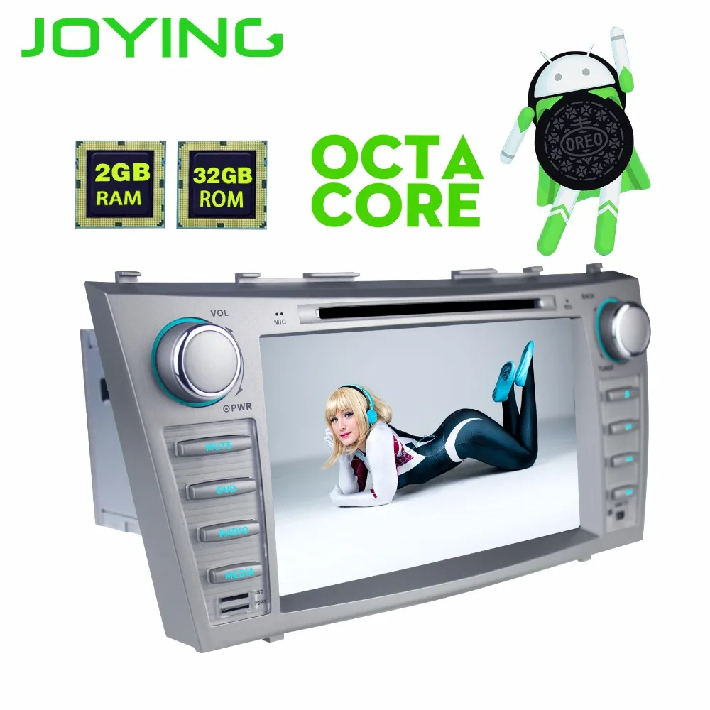 Günstige JOYING 2 DIN 8 zoll Android 8 Octa core auto autoradio stereo DVD player für Toyota Camry 2007 2011 GPS band Recorder für Aurion