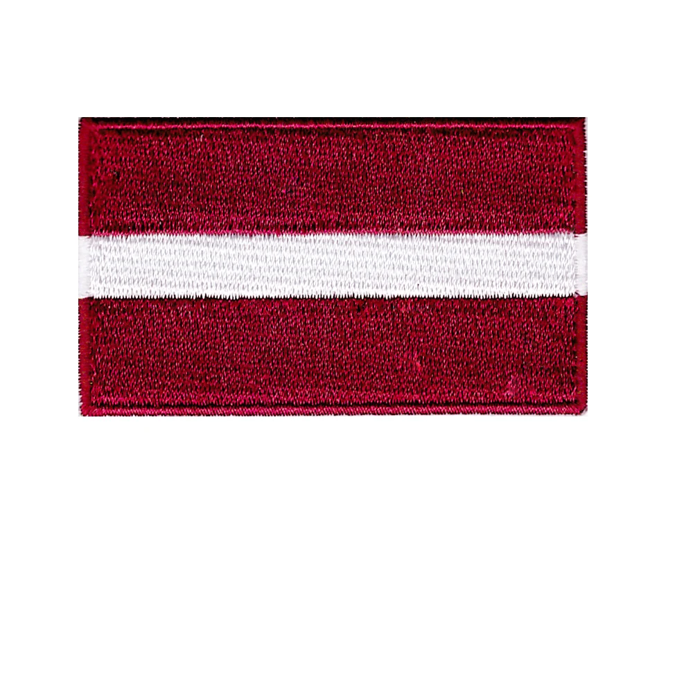 

wholesale Embroidery Latvia flag emblem patch good quality cheap welcome customization and 200 logo 3D