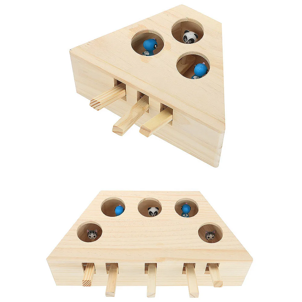 

Wood Cat Hit Gophers toys Interactive Catch Mouse Game Machine Tease Cat Toys Whack-a-mouse Cat Teaser Toys