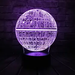 Лидер продаж фильма Звездные войны 3D USB светодио дный лампы Astro мультфильм Death Star красочные шарика атмосферу lava Night Lights Освещение подарки