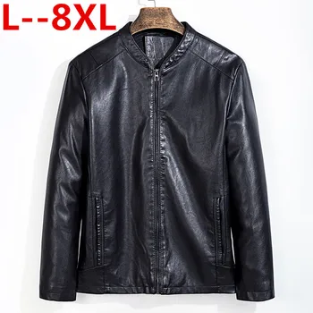 

8XL 6XL 5XL Men genuine leather jacket sheepskin 2018 new spring and autumn handsome slim zipper male motorcycle leather jacket