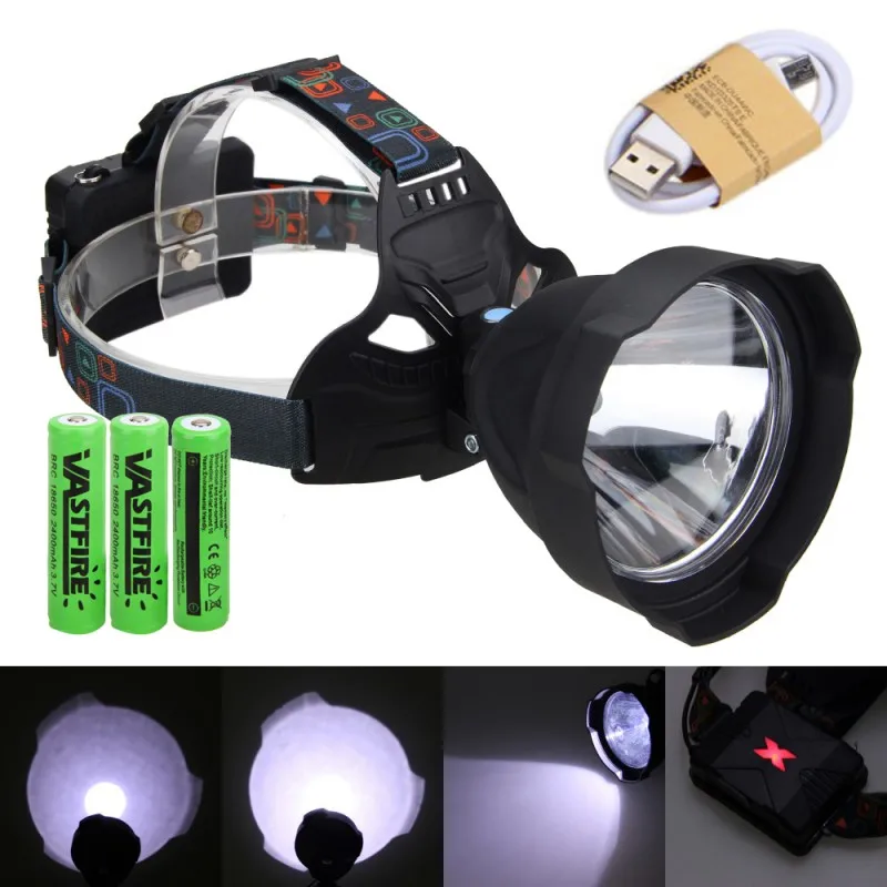 

Rechargeable Adjustable Camping Headlamp 8000LM XM-L T6 LED Headlight Flashlight Torch +3pcs 3.7 V 18650 2400mAh li-ion Battery