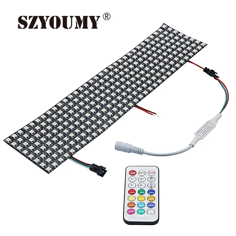 SZYOUMY WS2812B 5050 RGB SMD 8*32 пикселей цифровая Гибкая точечная матрица индивидуально
