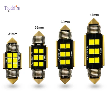 

100PCS Festoon 31/36/39/41mm car LED Bulb C5W 3030SMD Canbus Door safety License plate light Interior Light Boot light wholesale