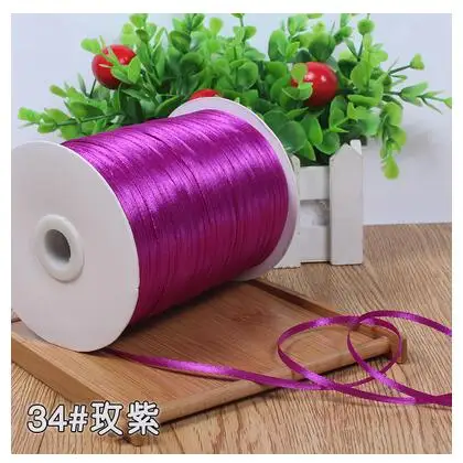 Новинка(10 м/лот) 3 мм атласные ленты для рукоделия швейная ткань рождественские принадлежности для свадебной вечеринки украшения Подарочная упаковка DIY Ручная работа - Цвет: purple red