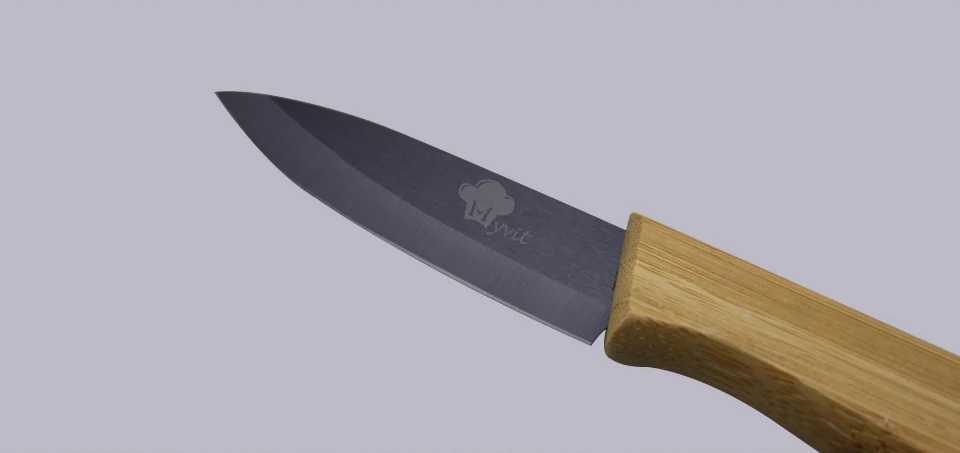 Набор керамических ножей " 4" " 6" для нарезки овощей набор кухонных ножей шеф-повара с бамбуковой ручкой и черным лезвием кухонные ножи инструменты для приготовления пищи