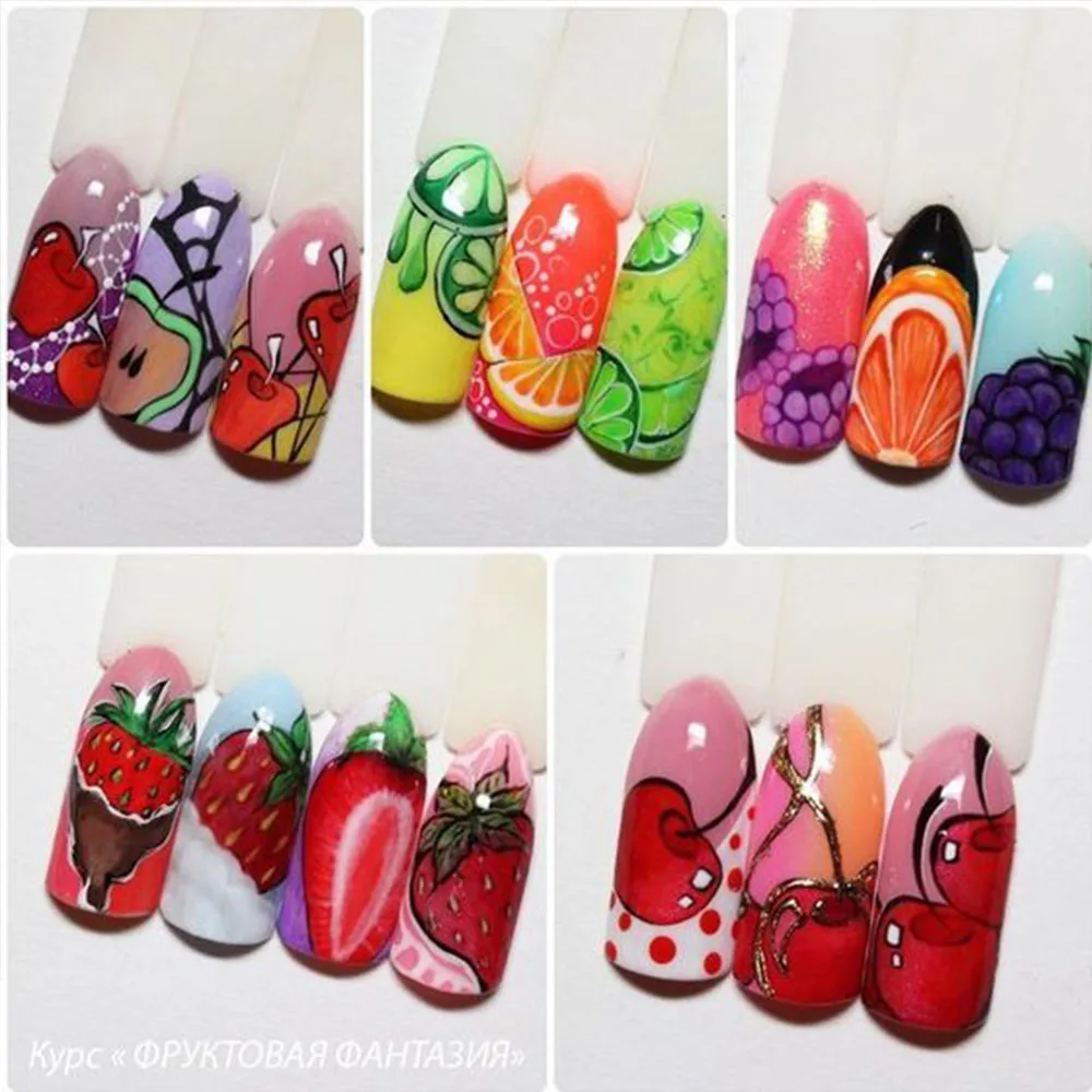 1 х Nail Art Наклейки, Переводные картинки мороженое/фрукты вишня клубника вода переводная наклейка для ногтей DIY декоративные наклейки LASTZ474-488