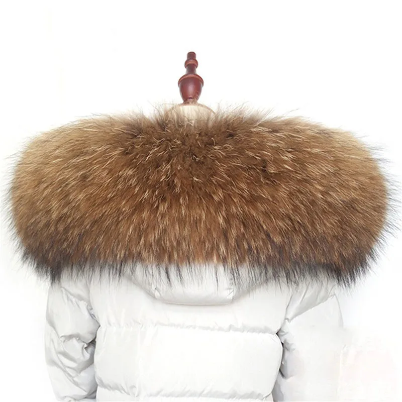 

Winter warm fur collar scarf real raccoon luxury 100% natural fur scarf fashion shawl warm scarf coat coat accessories L10