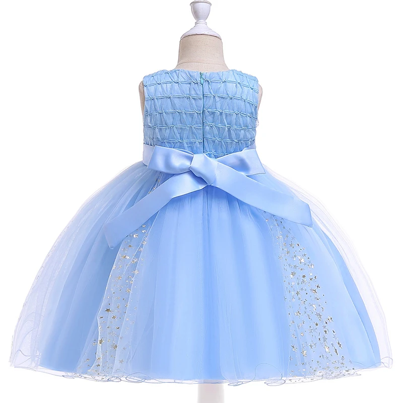 В году, летние платья для девочек со звездами и цветами на свадьбу костюм для малышей от 3 до 10 лет, платье, детская одежда L5098