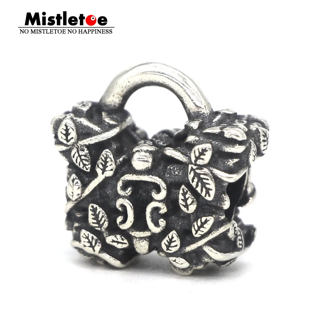 

Mistletoe 925 Sterling Silver Butterflies Leaves Lock Charm Bead Fit European Bracelet Jewelry