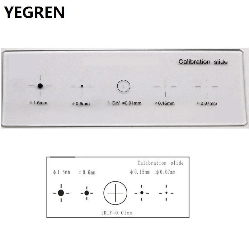 

Cross Dot 0.01 mm Stage Micrometer Calibration Slide Ruler with Four Dots for Microscope 1.5 0.6 0.15 0.07 mm CAT909