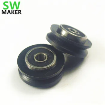 

SWMAKER 10pcs Solid V Delrin Wheel 5mm bore For V Rail V Slot Aluminium Linear Extrusion