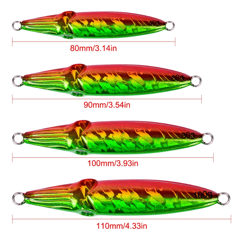 5 шт., смешанные цвета, 40 г, 60 г, 80 г, 100 г, свинцовая рыба, металлическая приманка для ловли на крючок, ложка, приманка, Джиги, Морская Лодка, искусственные приманки для рыбалки