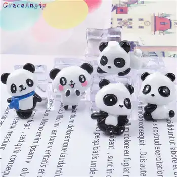 

GraceAngie 10pcs Random Mixed Resin Panda Charms Pendants cabochon Stationery Box Hanging phone Case Decor Slime Diy Supplies