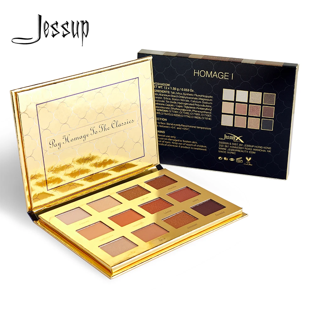 Beste Jessup 12 Kleuren Oogschaduw Palet Aarde Kleur Gemakkelijk Te Dragen Waterdichte Make Up Palet Oogschaduw