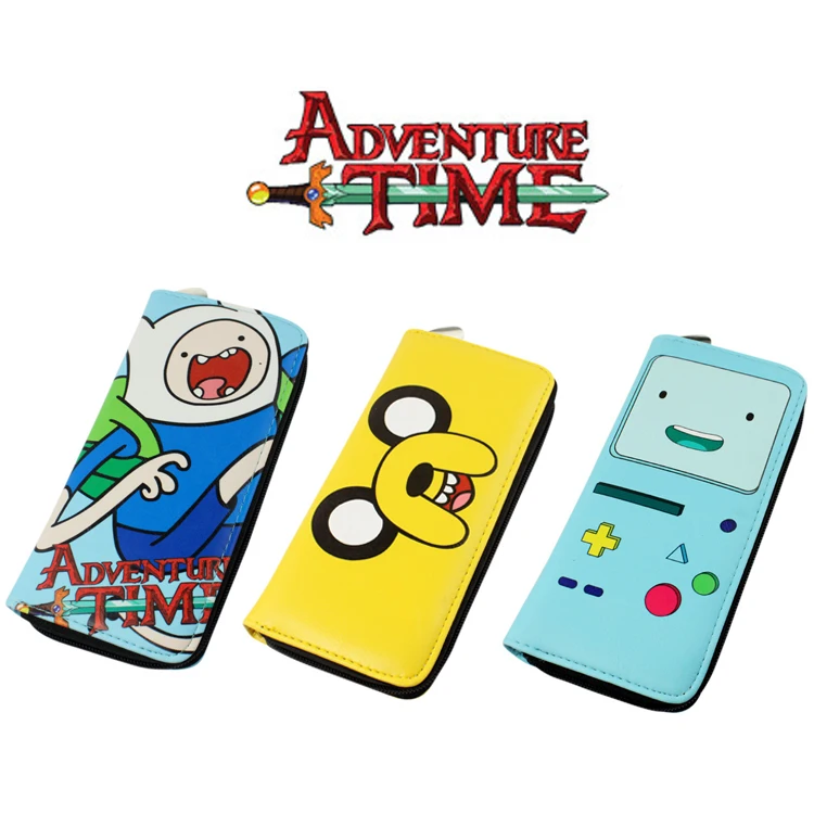  Adventure Time Wallets cosplay Finn and Jake BMO Beemo cute Purse cartoon Toy Zipper Long Wallet money bags Kids Gifts 