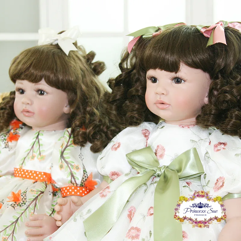 Силиконовые Reborn Baby Doll игрушки 60 см принцессы для малышей как живой Bebe девочек