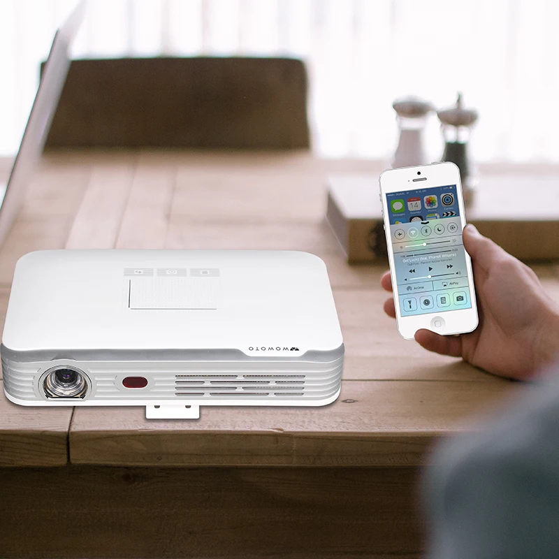 WOWOTO Projector 1080P Resolution Wi-Fi  Bluetooth 600Ansi LED Portable HD  Projector For Home Cinema Electric Focusing T8e