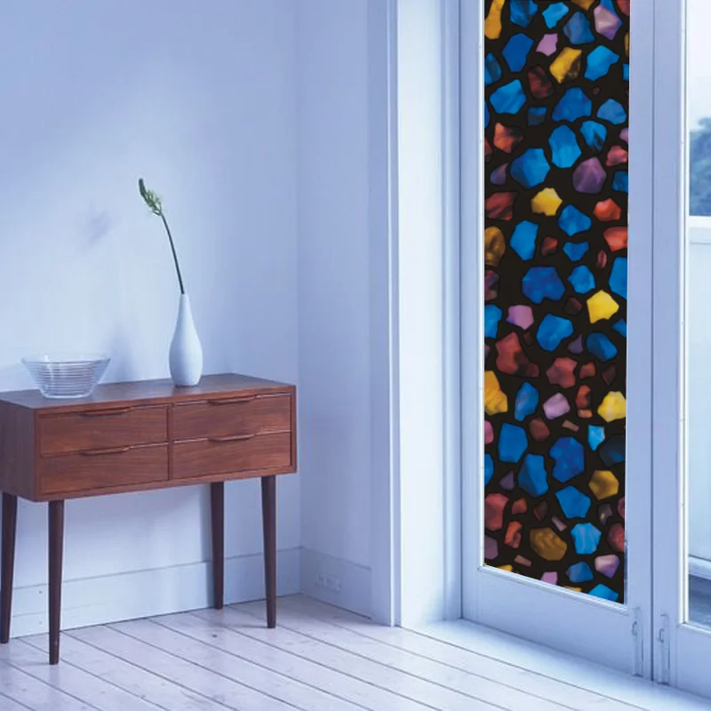 Fancy Fix Rectangle Frosted Gl Window Film Privacy For Office Brand New Monterey Bay Sun Yellow Stained Gl Decorative Window Film