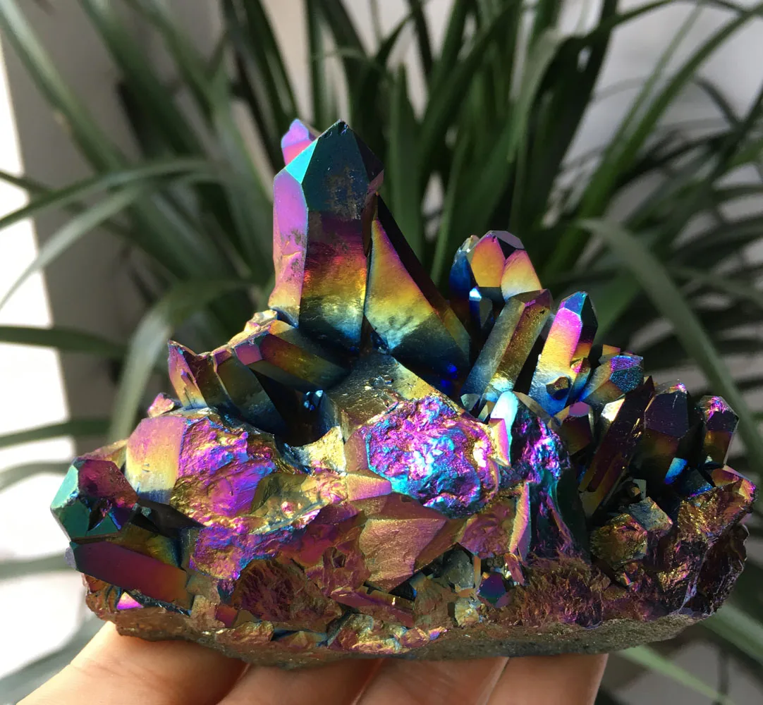 

287g More Colour Aura Quartz Crystal Titanium Bismuth Silicon Cluster Rainbow