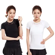 Женские сетчатые Рубашки Для Йоги Спортивные майки для фитнеса Спортивная футболка женская для спортзала атлетики Беговая одежда