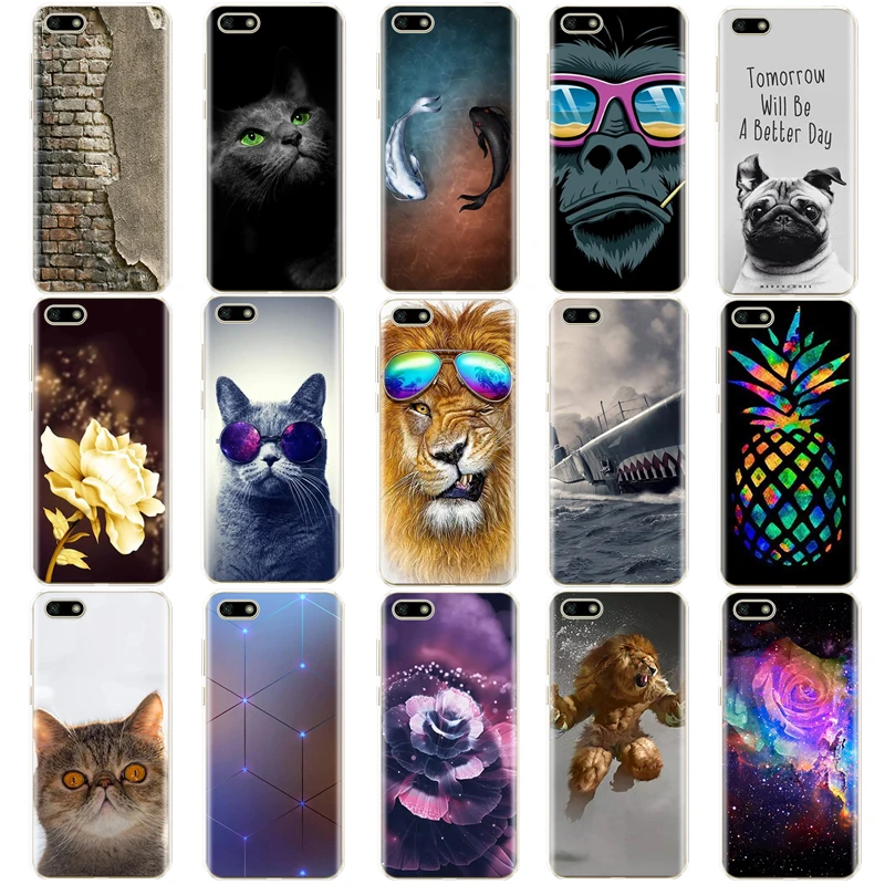 Silicone case For 5.45&quot inch Huawei Y5 2018 PRIME Soft back cover Phone Case for on Coque bumper bags | Мобильные телефоны и