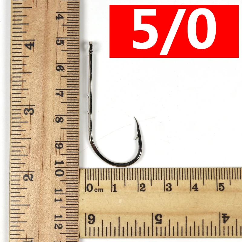 50PCS High Carbon Steel Barbed Fish Hook Baitholder Fishing Hooks Worm Pond Fish Bait Holder Size 10 12 14 1/0 2/0 3/0 4/0 5/0