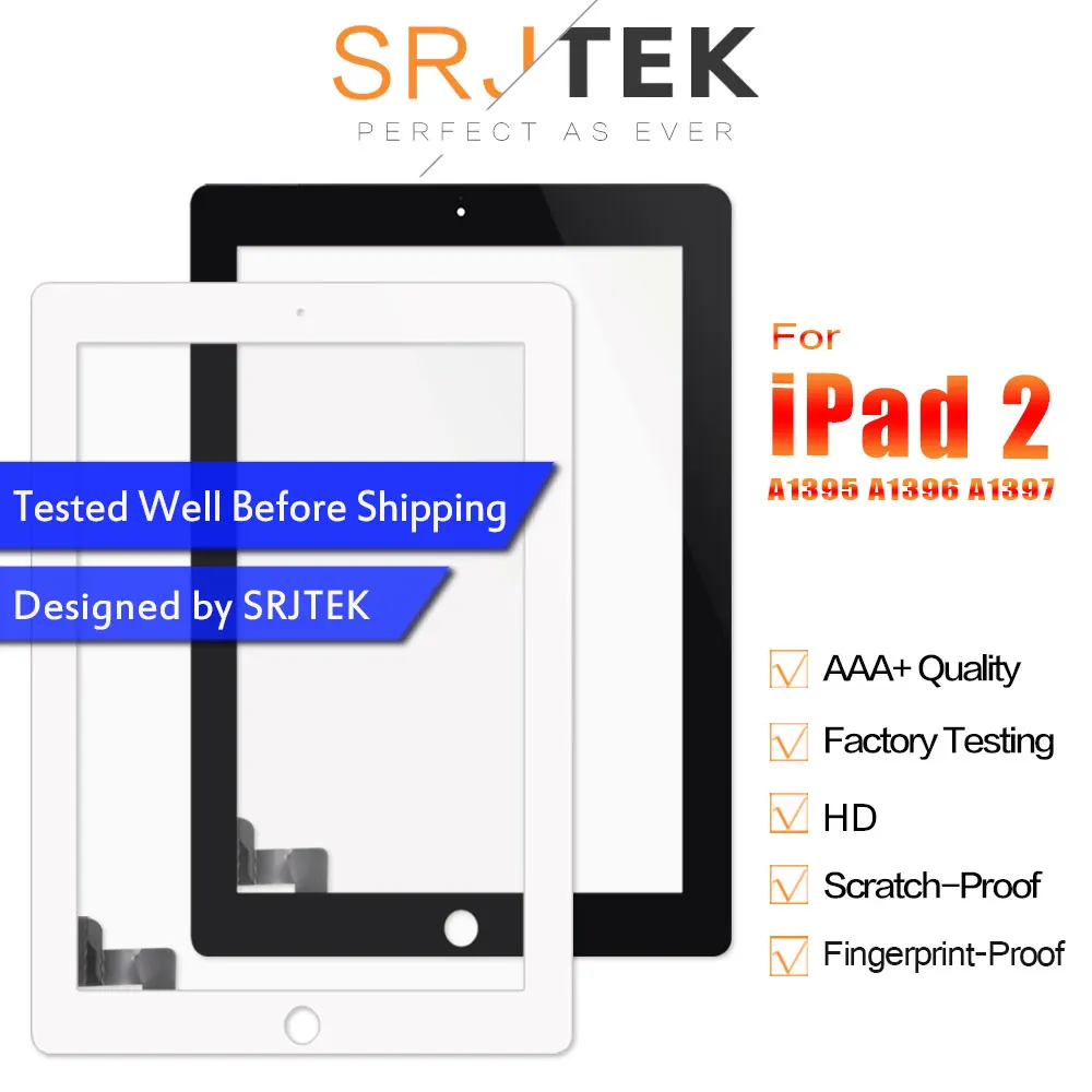

For iPad 2 Touch Screen Digitizer Replacement A1395 A1396 Touch A1397 For iPad2 Screen Glass Sensor Panel with Home Button