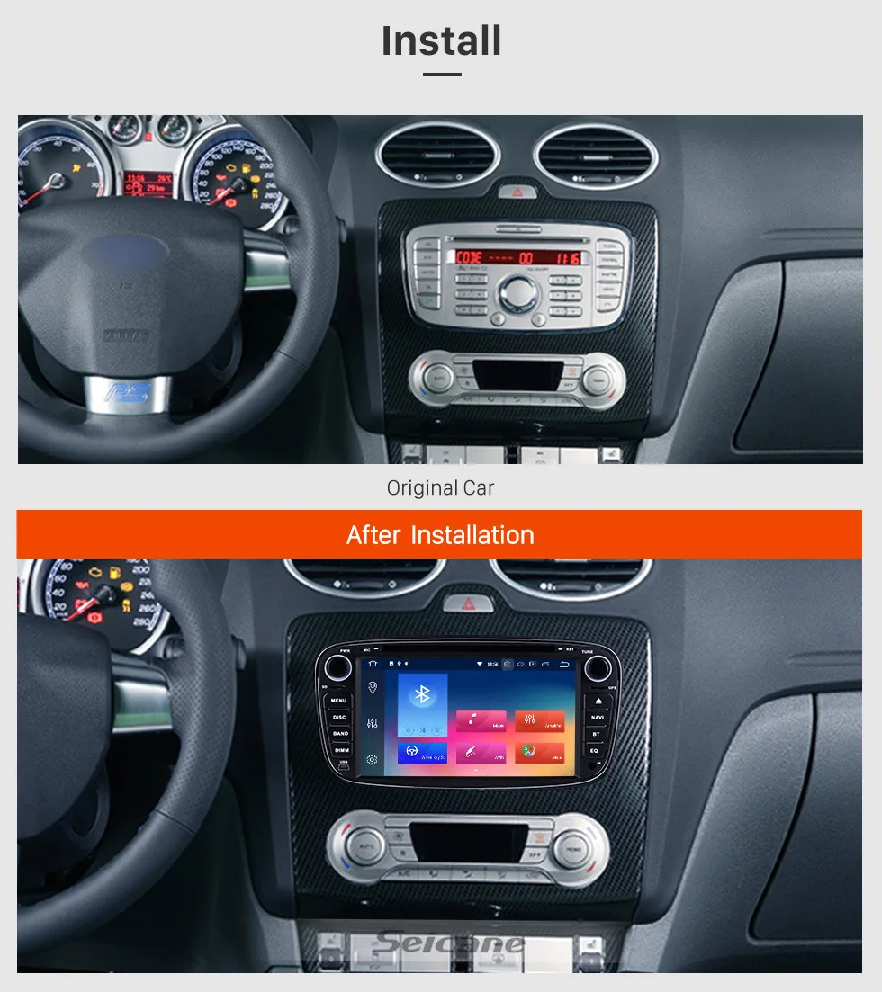 Excellent Seicane 2Din Android 8.0 7" Car Radio GPS Multimedia Player Head Unit For Ford Focus TRANSIT CONNECT MONDEO S-max 4