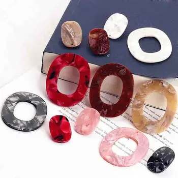 

Min order 20set/lot color printing geometry ovals/rounds shape acrylic handmade charms diy jewelry earring decoration pendants