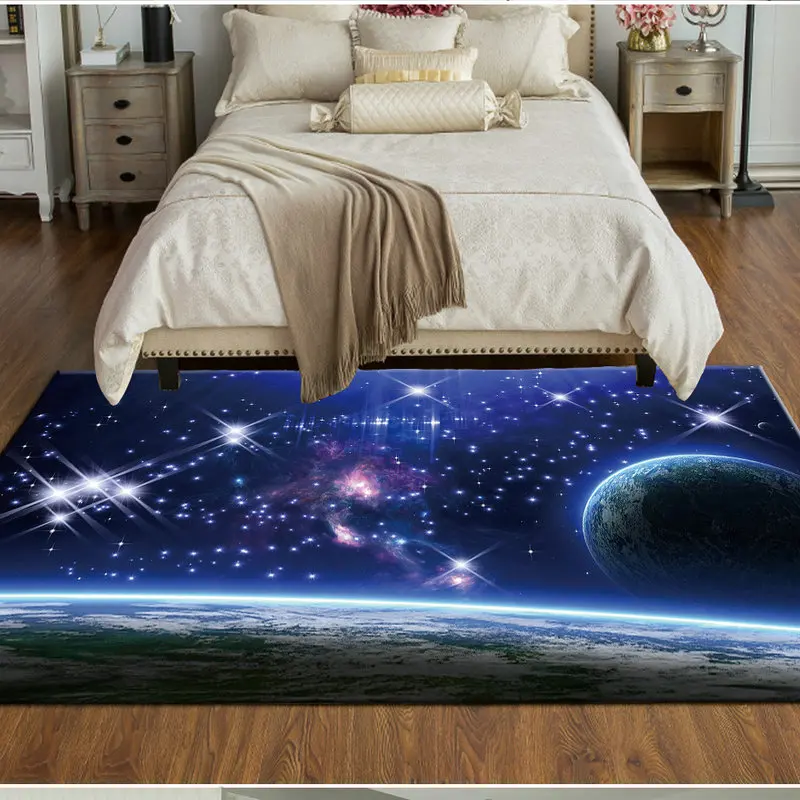 Современные Простые ковры с изображением звездного неба для гостиной, спальни, креативные коврики с изображением Галактики, пространства, 3D принтованные домашние мягкие коврики/ковер