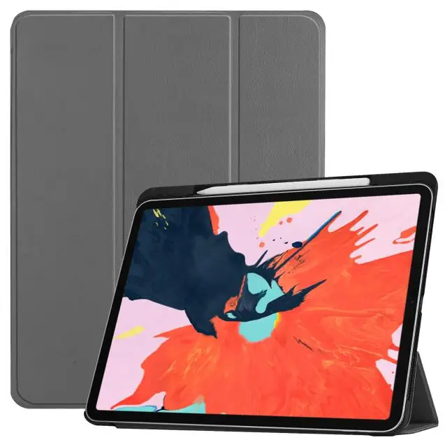 Чехол для iPad Pro 12,9 с магнитной застежкой, кожаный чехол Fundas для iPad Pro 12,9 '', чехол с подставкой+ слот для стилуса - Цвет: Серый