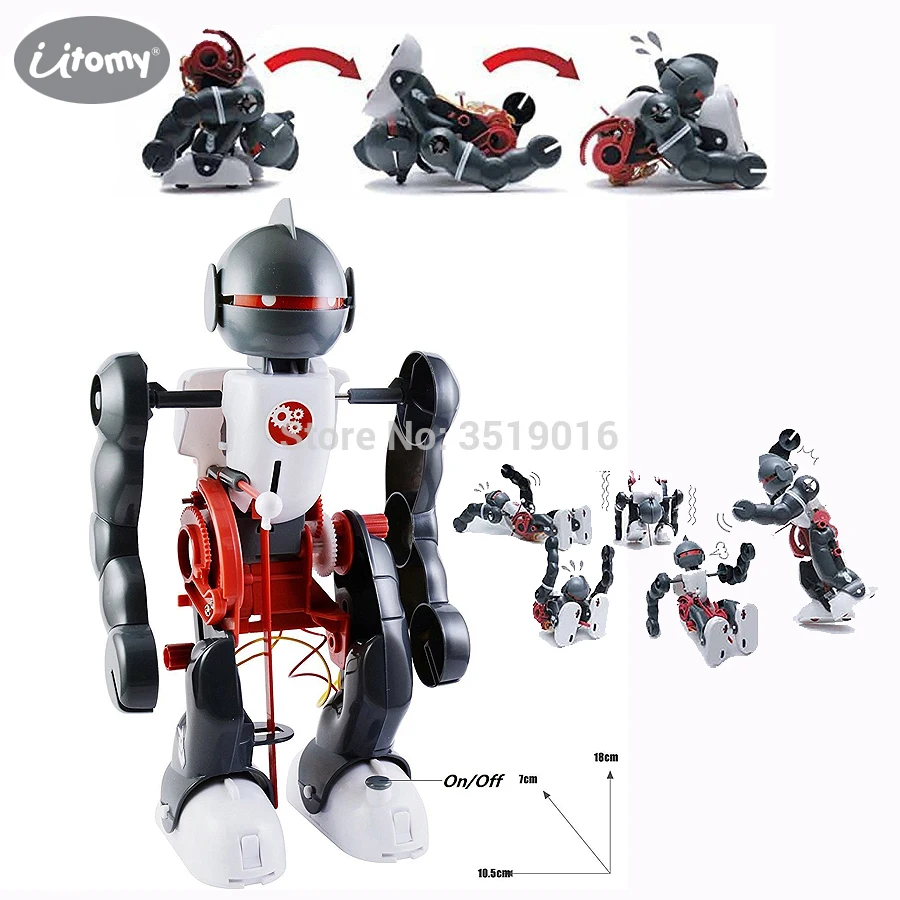 

DIY 3-Mode Electric Tumbling Dacing Robot Kit, Science Assembly Walking Robot Toy, Creative Educational Kit for Kids Children