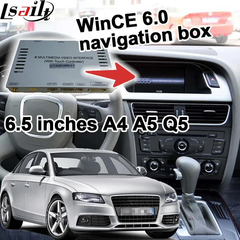 GPS navigation box for 2009 2016 Audi A4 A5 6 5 inches display video interface touch