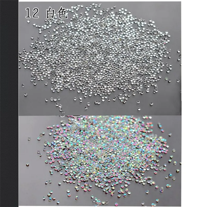 1440 шт./упак. 1,3 мм крошечные кристально чистый AB не исправление Стразы для ногтей Стразы для дизайна ногтей, 3D украшения для ногтей украшение драгоценных камней