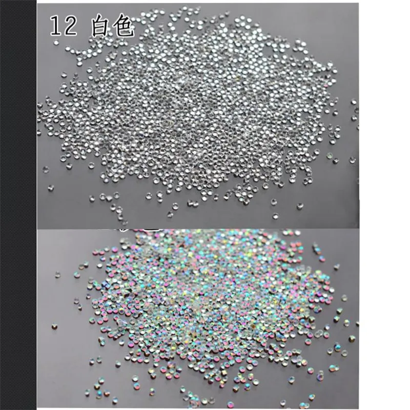 

New 1440PCS/Pack 1.3mm Tiny Crystal Clear AB Non Hotfix Rhinestones Nail Rhinestones For Nails 3D Nail Art Decoration Gems