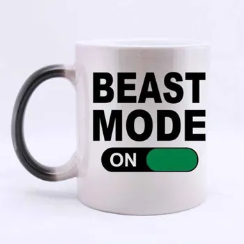 

Funny ON-OFF BEAST MODE Heat Color Changing Mug Magic Coffee Mug Ceramic/11 Oz Morphing Mug - Best Gift For Birthday,Christmas A