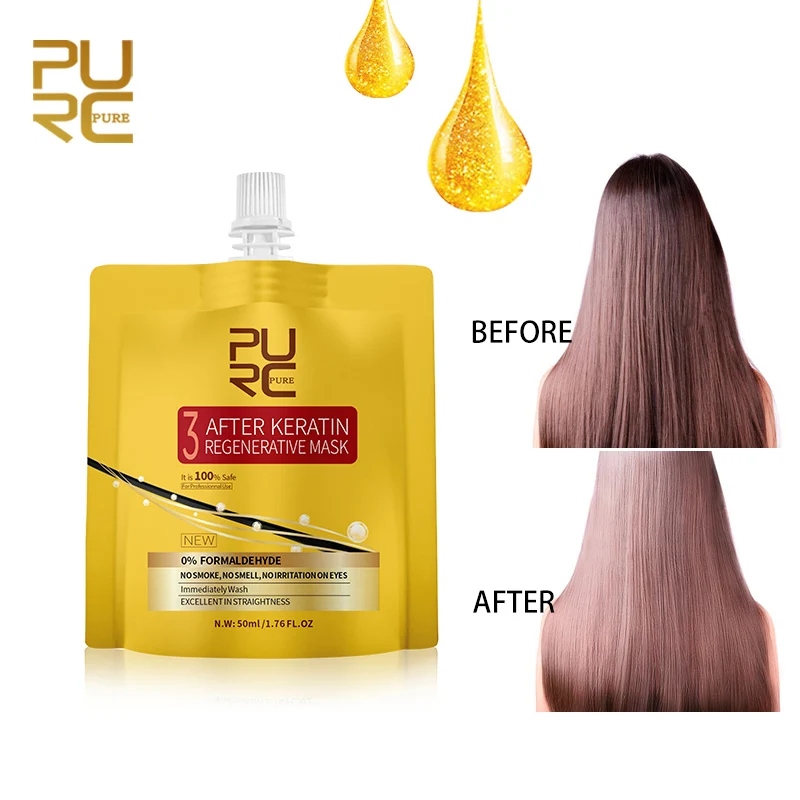 

PURC After Keratin Treatment Regenerative Hair Mask For Repairs Damage Hair Restore Shiny Silky No Irritation Hair Care 50ml