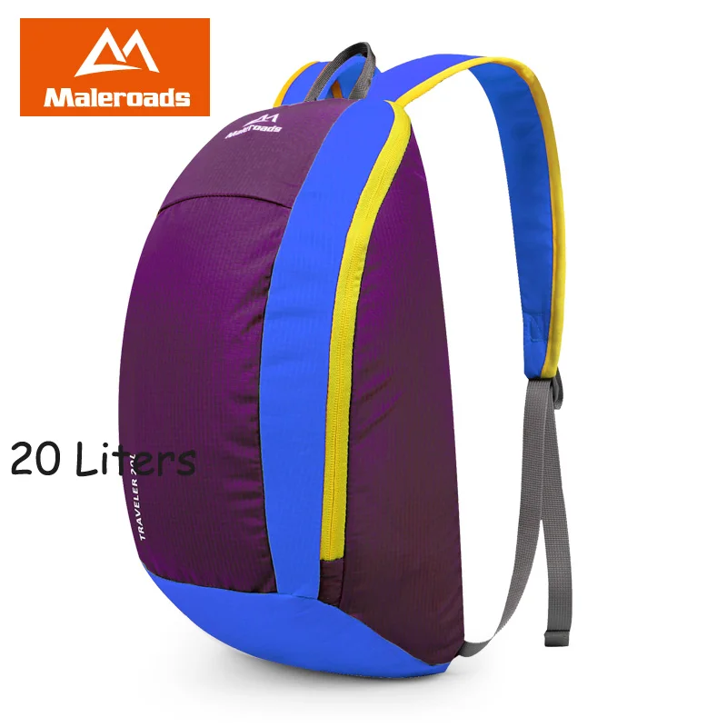 Лидер продаж! Maleroads мини-рюкзак для взрослых и детей, сумка для ежедневного рюкзака, Сверхлегкий Водонепроницаемый рюкзак для путешествий на открытом воздухе, повседневный городской рюкзак 10л 20л - Цвет: 20L Purple