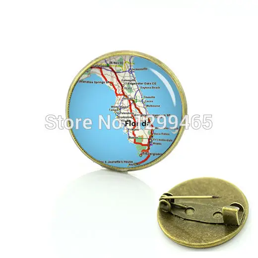 

2017 Sale Novelty Interesting Keepsake Formal Wear Necktie Badge Exquisite Florida Map Pin New Elegant Design Brooches C 936