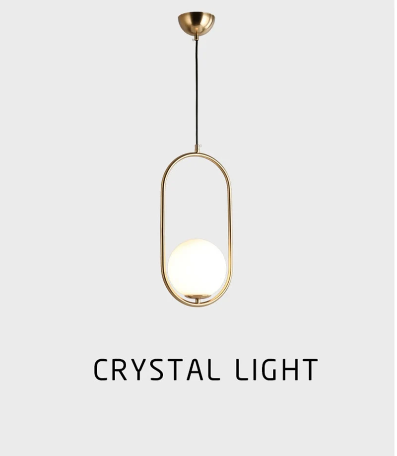 Nordic Minimalist Art Decoration LED Pendant Light Creative Glass Crystal Cafe Bar Bedroom Minimalist Restaurant Bar Lighting (1)