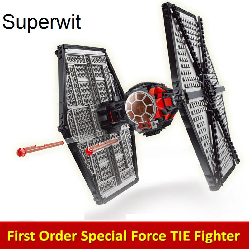 Superwit 10465 Lepin 05005 Star Wars Special Force TIE Fighter Model Building Blocks Bricks Compatible 75101