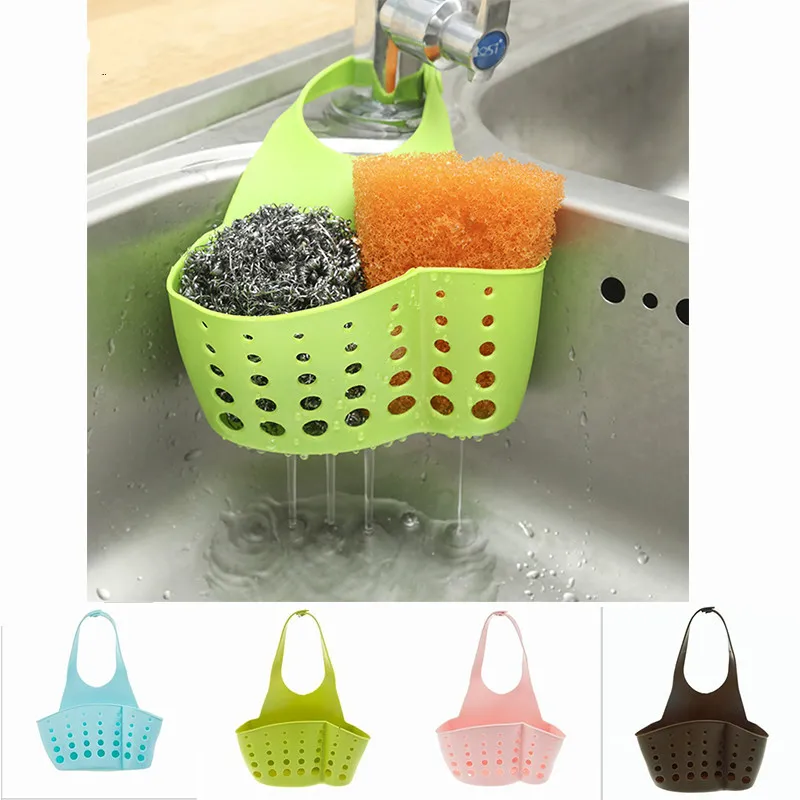 

New Kitchen Gadgets Portable Basket Home Kitchen Hanging Drain Basket Bag Bath Storage Tools Holder Kitchen Accessory Utensils