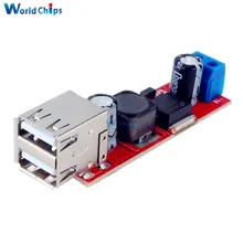 LM2596 Dual USB с источником питания от постоянного тока, 6 V-40 V до 5V 3A двойной USB зарядка DC-DC понижающего преобразователя постоянного тока для автомобиля Зарядное устройство понижающий модуль