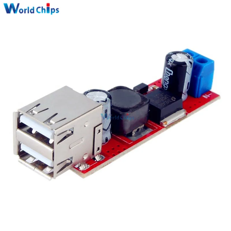 

LM2596 Dual USB DC 6V-40V To 5V 3A Double USB Charge DC-DC Step-down Converter Module For Vehicle Charger Step Down Module