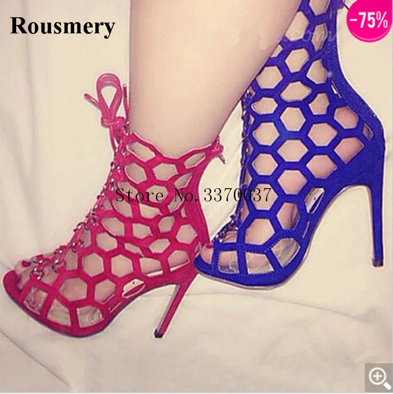 New Design Women Open Toe Suede Leather Lace-up Gladiator Sandals Cut-out High Heel Ankle Sandal Boots Dress Shoes цена New Design Women Open Toe Suede Leather Lace-up Gladiator Sandals Cut-out High Heel Ankle Sandal Boots Dress Shoes цены онлайн