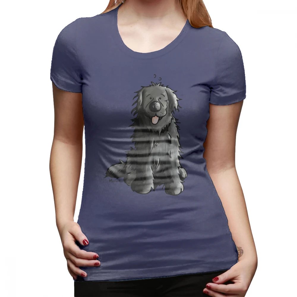 Newfoundland Dog футболка Черная Newfoundland Dog мультяшная футболка с коротким рукавом 100 хлопчатобумажная женская футболка с круглым вырезом Женская футболка - Цвет: Тёмно-синий