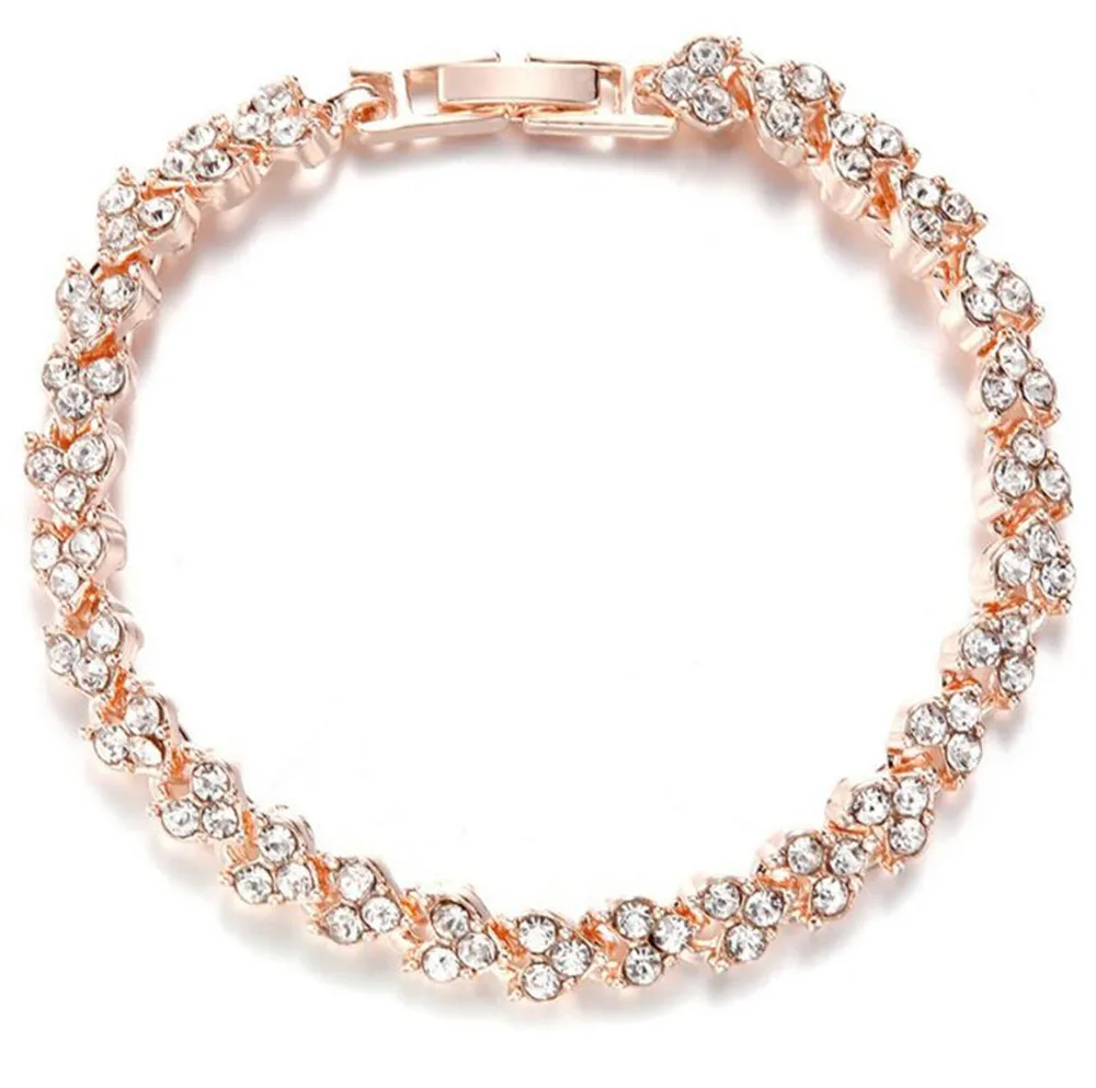 Римский стиль браслеты для женщин украшение с защелкой модные браслеты-цепочки золотого, серебряного цвета хрустальные браслеты с подвесками Подарки для мам