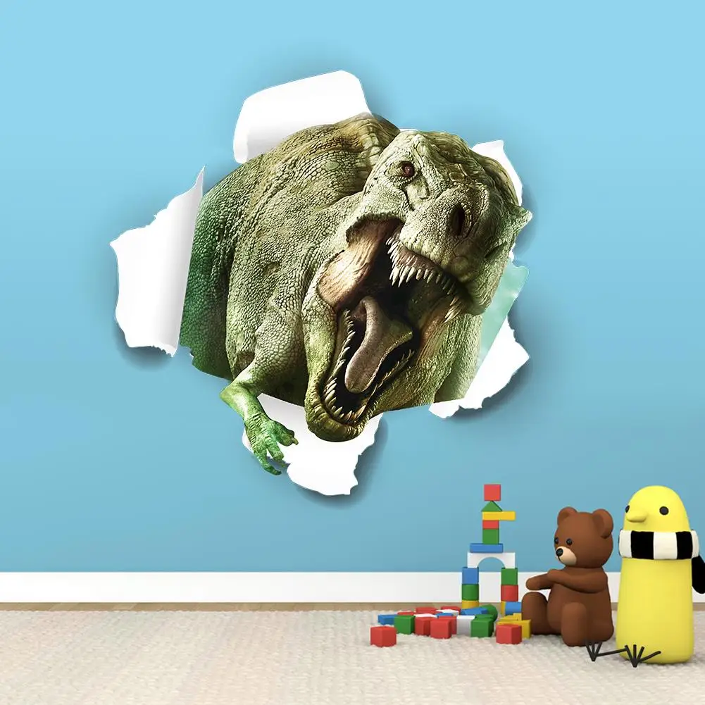 Dinosaur Wall Stickers For Kids Rooms Removable Cartoon Dinosaur Wall Stickers For Kids Rooms Removable Cartoon Decals Nursery Room Decor Child Wallpaper Art In From Home Garden On
