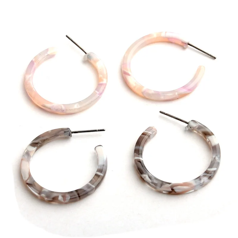 

New Korean Acrylic Resin Leopard Chic Hoop Earring for Women Brincos Fashion Vintage Charm Earring Wedding Party Simple Jewelry
